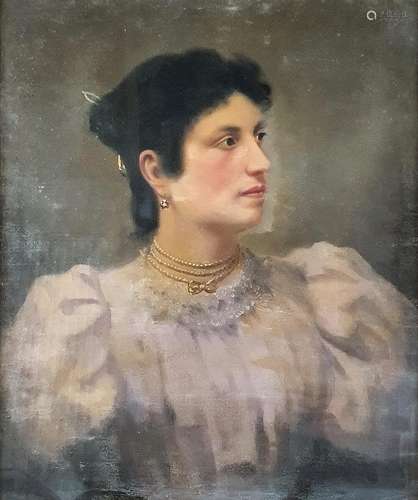 ECOLE ITALIENNE 19ème SIECLE Portrait d'une dame de qua...