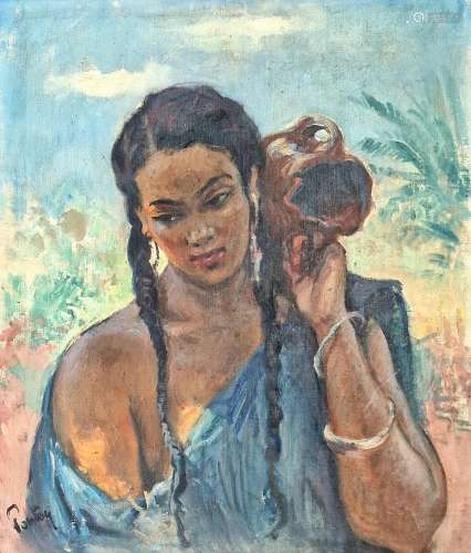HENRI JEAN PONTOY (1888-1968) La porteuse d'eau, ca.192...