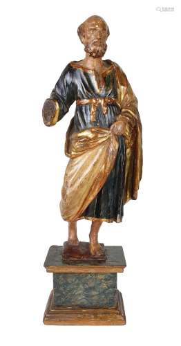 ITALIE, 17ème SIECLE Grande statue d'un Saint