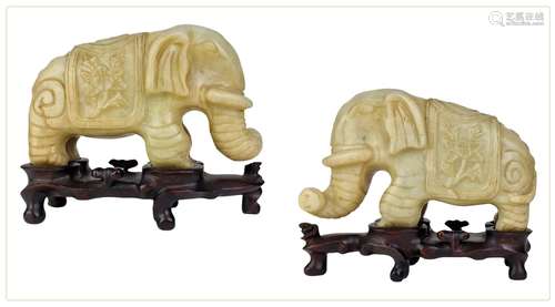 CHINE, QING DYNASTY Paire d'éléphants