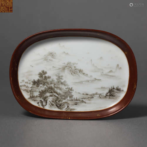 China Qing Dynasty ink color plate