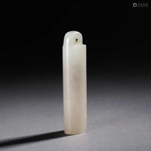 China Qing Dynasty Hetian jade plume pipe