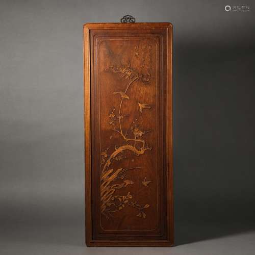 China Qing Dynasty Four screens made of mahogany