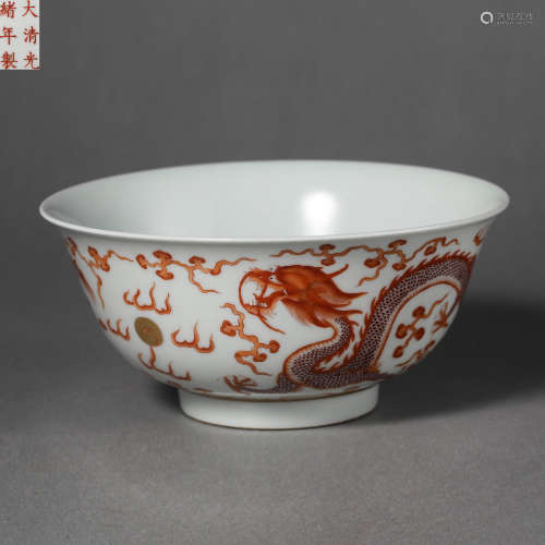 China Qing Dynasty dragon pattern bowl