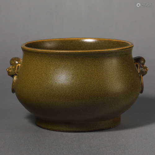 China Qing Dynasty Tea glaze incense burner