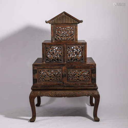 China Qing Dynasty mahogany made Duobao Pavilion