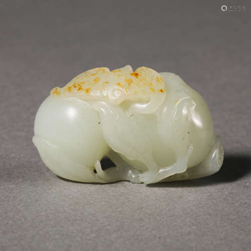 China Qing Dynasty Hetian jade blessing peach