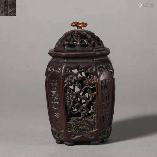 China Qing Dynasty wood carving ornament