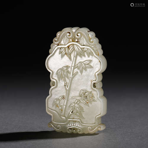 China Qing Dynasty Hetian jade card