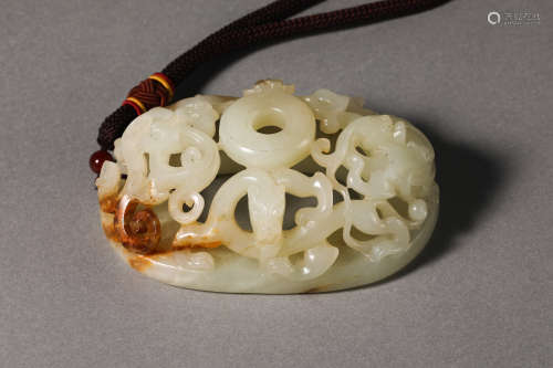 China Qing Dynasty Hetian jade pendant