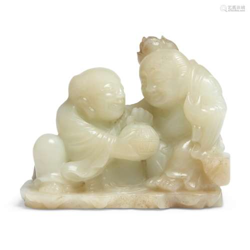 A WHITE JADE HEHE ERXIAN CARVING CHINA, QING DYNASTY, 19TH C...