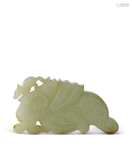 A CELADON JADE 'DRAGON FISH' CARVING CHINA, QING DYNASTY (16...