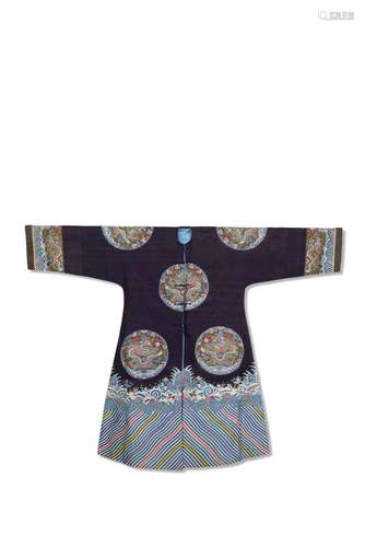 A BLUE-GROUND KESI SURCOAT, LONGGUA CHINA, QING DYNASTY, 19T...