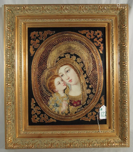 ORIGINAL OIL ON BOARD "MADONNA & CHILD" BY ORT...