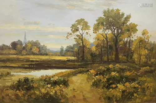 OIL PAINTING Autumn landscape signed Narcisse.D.P