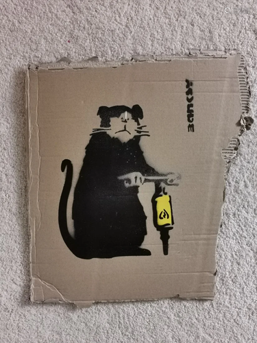 Banksy Rat Stencils cardboard 7/10