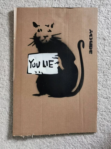 Banksy Rat 'You Lie' Stencils 'Free Art'...