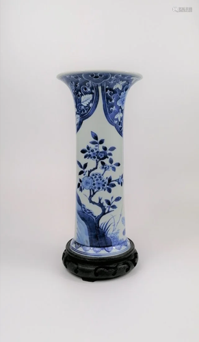 A Blue and White Gu Vase