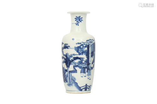 A Chinese Blue and white Rouleau Vase