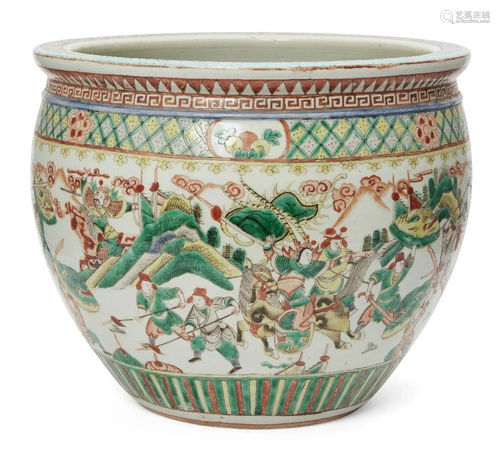 A large Chinese porcelain jardiniere