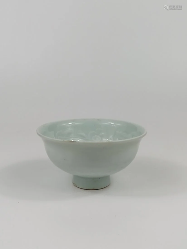 A Chinese Qingbai moulded high foot bowl