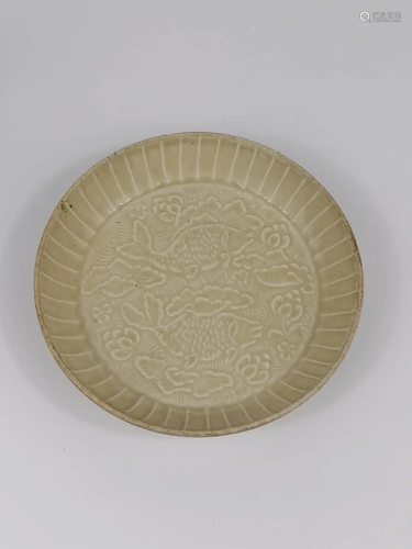 A Chinese white glaze fish brushwasher