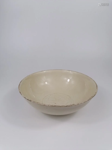 A Chinese white glazed large bowl