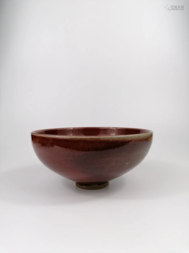 A Chinese iron-red glazed Junyao bowl