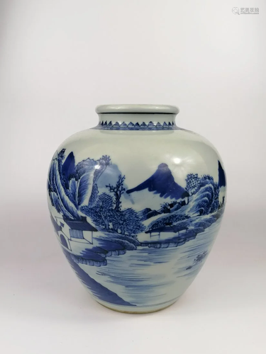 A Chinese blue and white jar