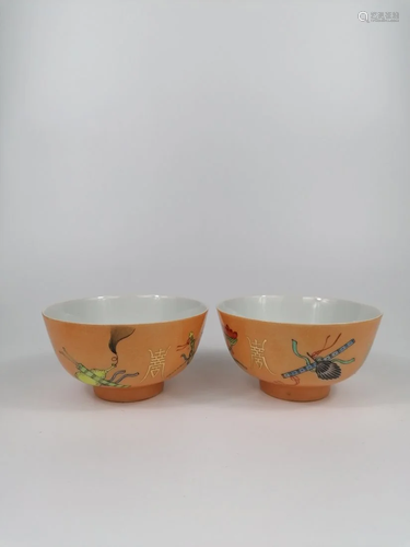 A pair of Chinese famille rose bowl