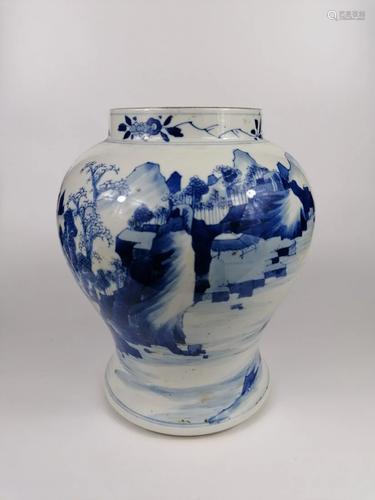 A Chinese Blue and white baluster jar