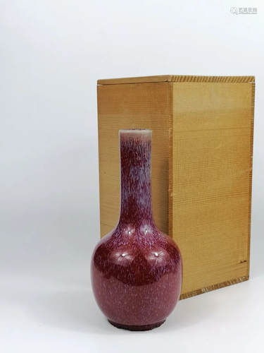 A Chinese Flame red glazed ceramic vase