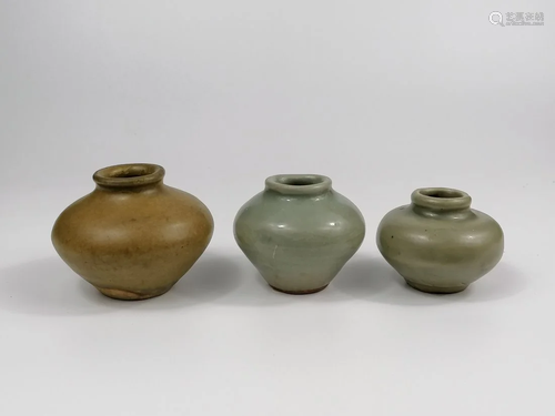 Three of Chinee Longquan klin celadon