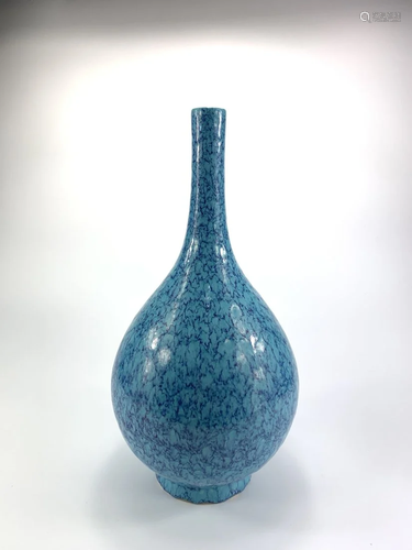 A Chinese Robin-egg glazed bottle vase