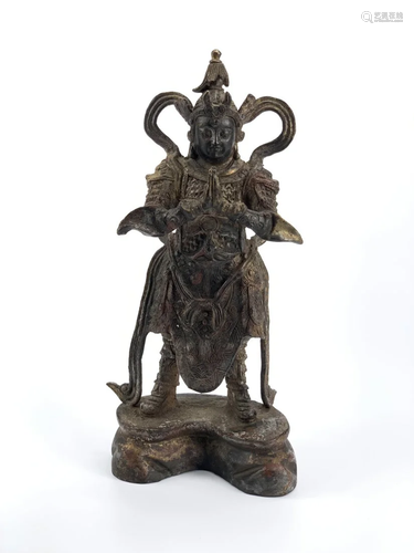 A Chinese bronze figure of Weituo