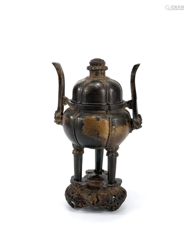 A Chinese bronze Ding censer