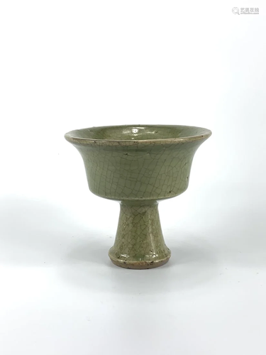 A Chinese celadon stem cup