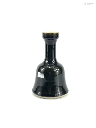 A Chinese black glazed bell vase