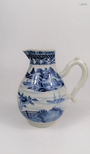 A Chinese export blue and white milk pot