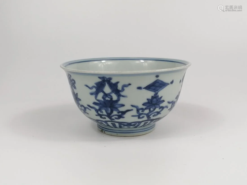 A Chinese Blue and White Bajixiang Bowl