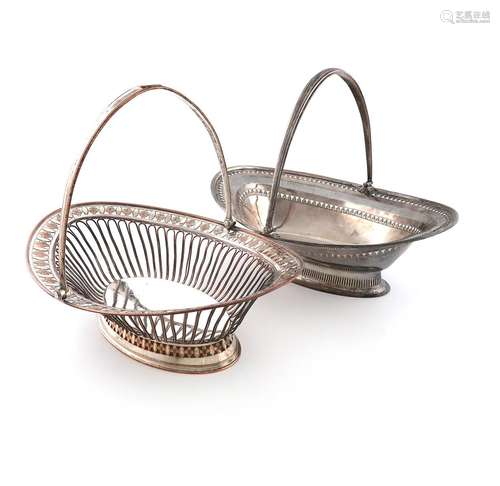 A George III old Sheffield plated swing-handled basket, unma...