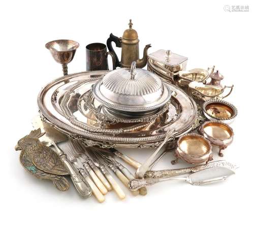 A mixed lot of old Sheffield and electroplated items, compri...