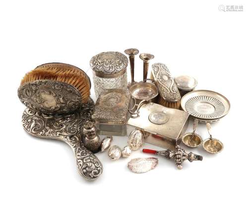 λA mixed lot of silver items, various dates and makers, comp...