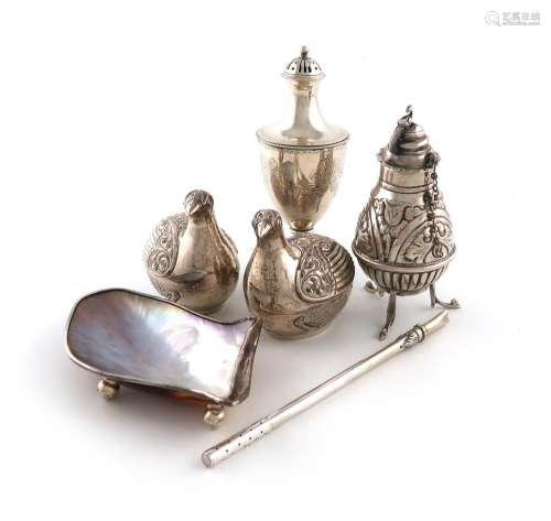 A collection of foreign silver and metalware items, comprisi...