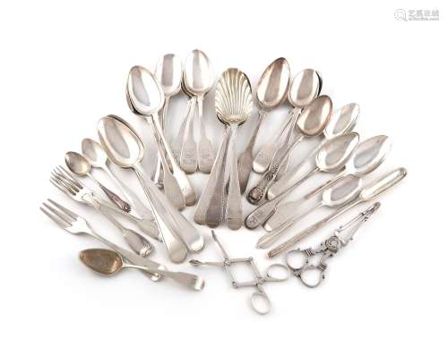 A collection of silver flatware, various dates and makers, c...