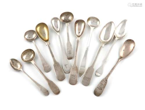 A collection of silver spoons, various countries and makers,...