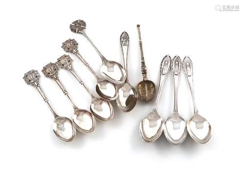 A mixed lot of silver spoons, various dates and makers, comp...