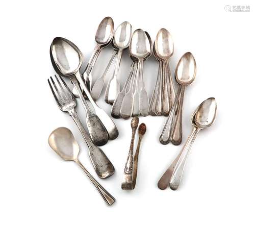 A mixed lot of silver flatware, various dates and makers, co...