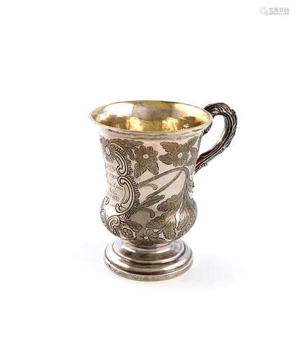 A 19th century Indian Colonial silver mug, by Pittar and Co....