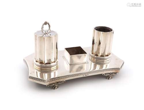 A mid 19th century Spanish silver inkstand, by Juan Sellan, ...